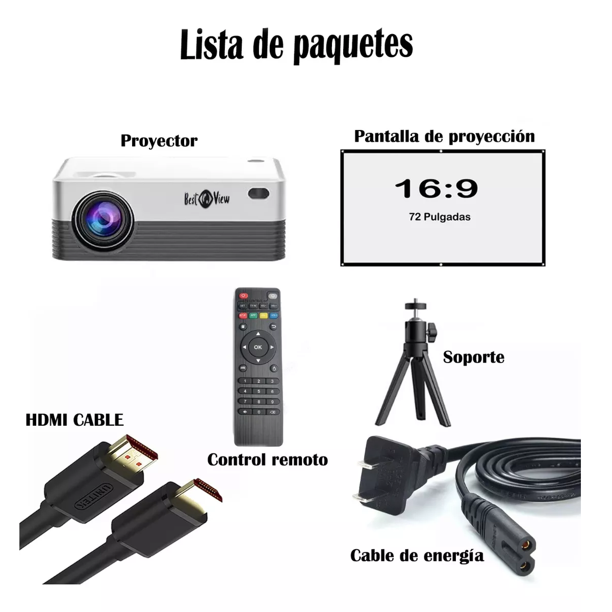 Foto 4 pulgar | Proyector Wifi BT Android 10 Portátil con Pantalla 1080p 4K Eo Safe Imports Multicolor