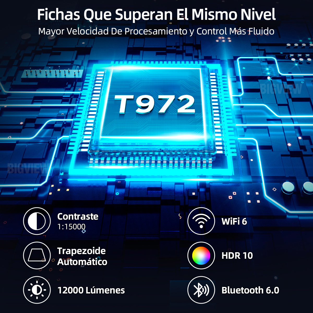 Foto 5 pulgar | Proyector Bigview T1pro 8K 1080p Android 9.0 2 GB RAM 32 GB ROM