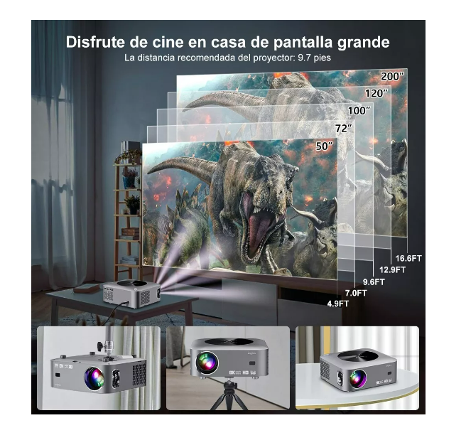 Foto 4 | Proyector Full Hd 1080p 12000 Lm Android Wifi Compatible 8k