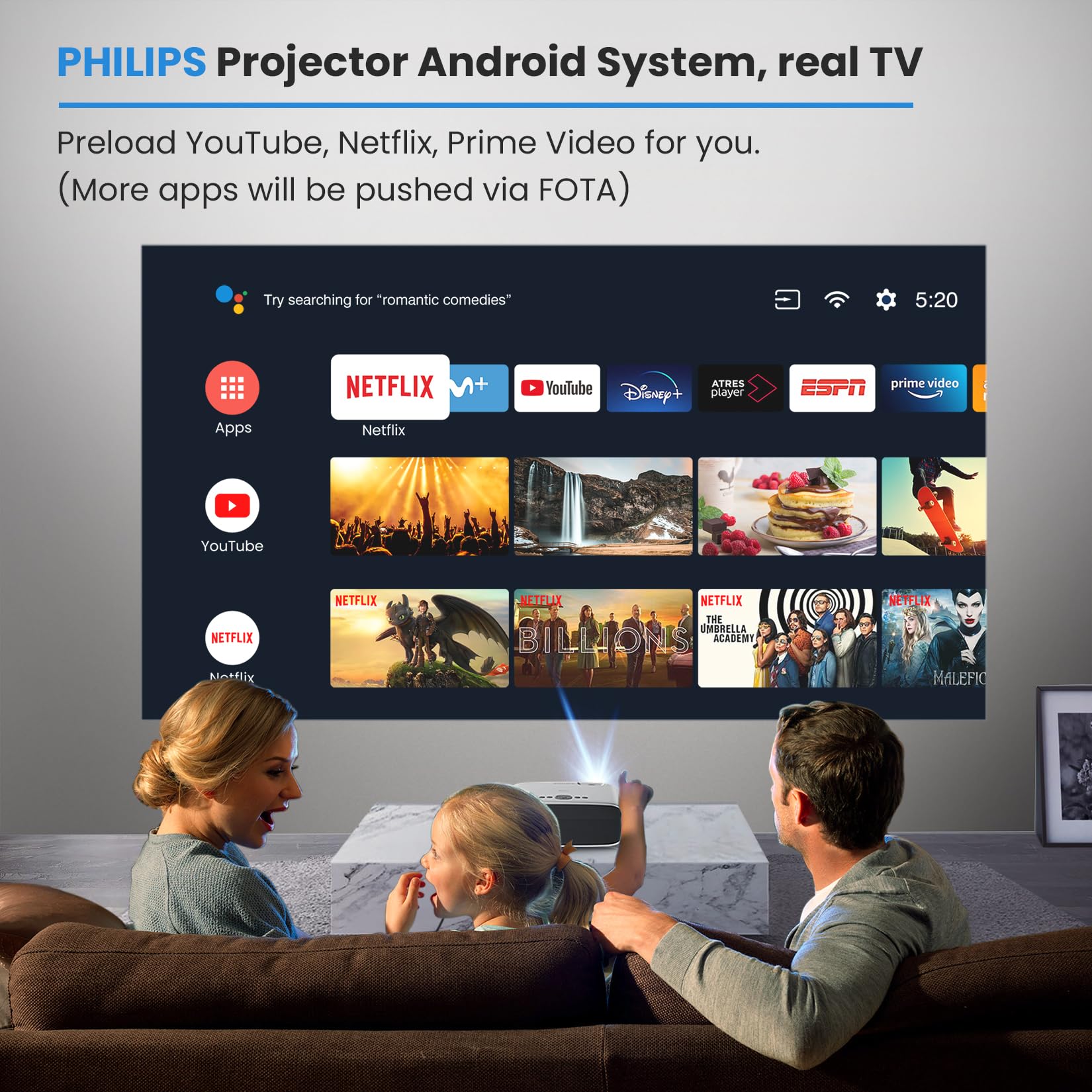 Foto 3 pulgar | Proyector Philips Android Tv con Bluetooth-Venta Internacional