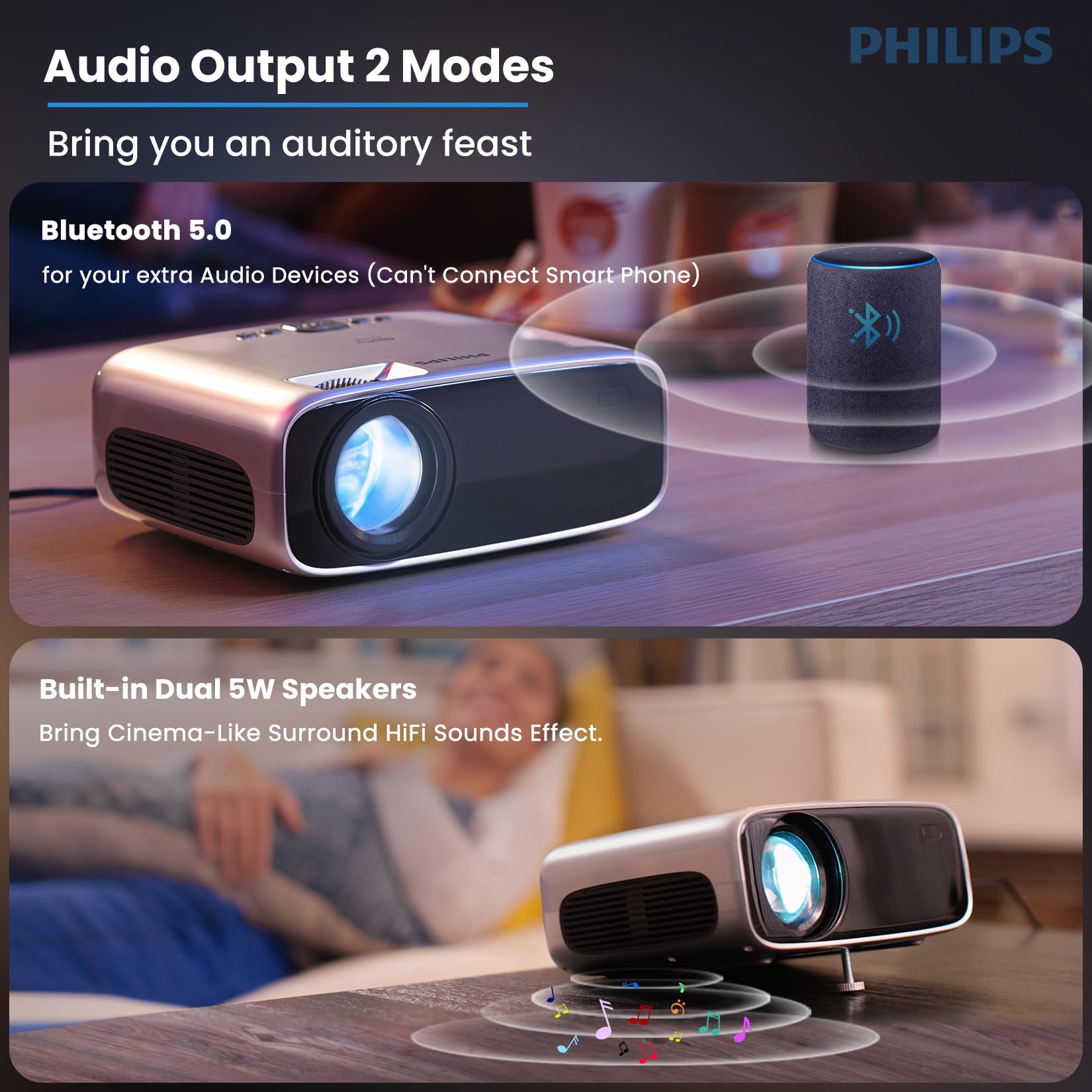 Foto 5 pulgar | Proyector Philips Android Tv con Bluetooth-Venta Internacional