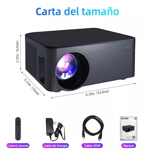 Foto 2 | Mini Proyector Portatil para Celular Led Hd 4k Eo Safe Imports Esi-16046 Negro
