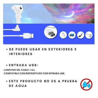 Foto 4 | Astronauta Proyector De Galaxias Y Luz Led Con Bocina