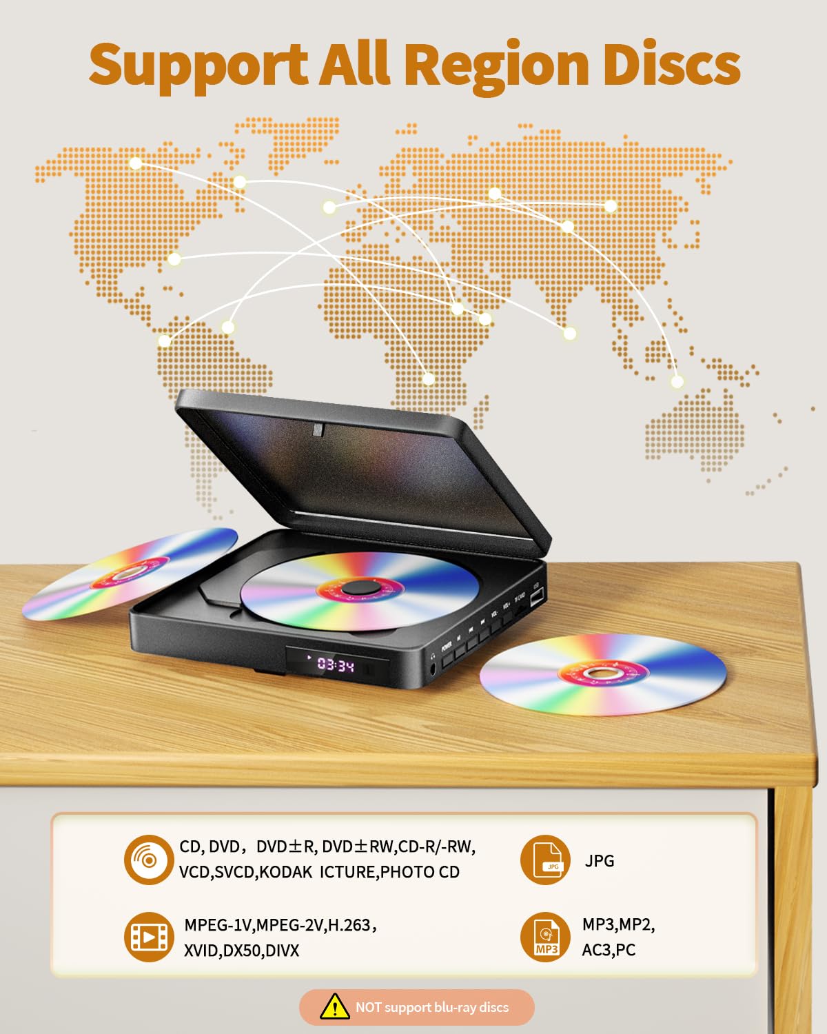 Foto 6 pulgar | Reproductor De Dvd Arafuna Mini Hdmi Con Memoria Usb Breakpoint, Negro - Venta Internacional.