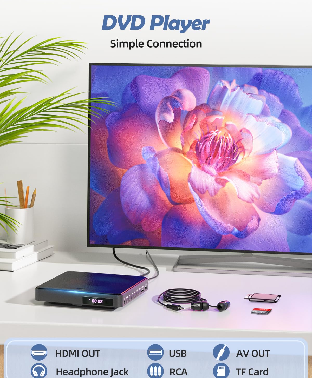 Foto 7 pulgar | Reproductor De Dvd Arafuna Mini Hdmi 1080p Para Todas Las Regiones Con Control Remoto - Venta Internacional.