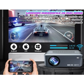 Foto 2 | Proyector Led Wifi 8k Full Hd 1080p 8000lumens Eo Safe Imports Esi-3400-1 Gris