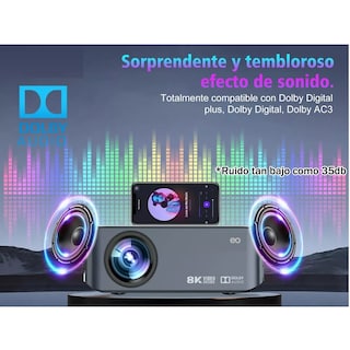Foto 3 | Proyector Led Wifi 8k Full Hd 1080p 8000lumens Eo Safe Imports Esi-3400-1 Gris