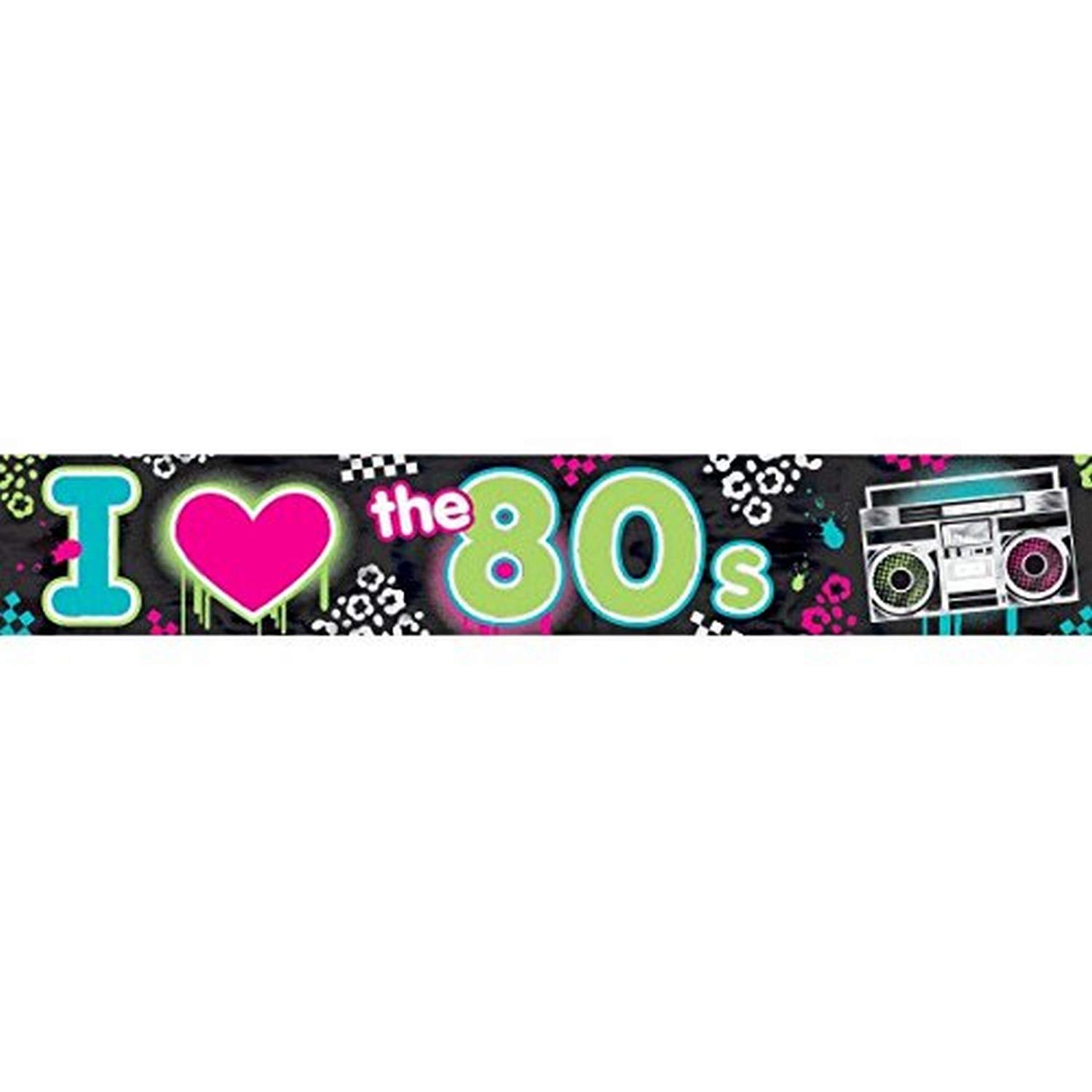 Lámina Amscan I Love The 80's Multicolor Retro Disco De 7,6 M - Venta Internacional.