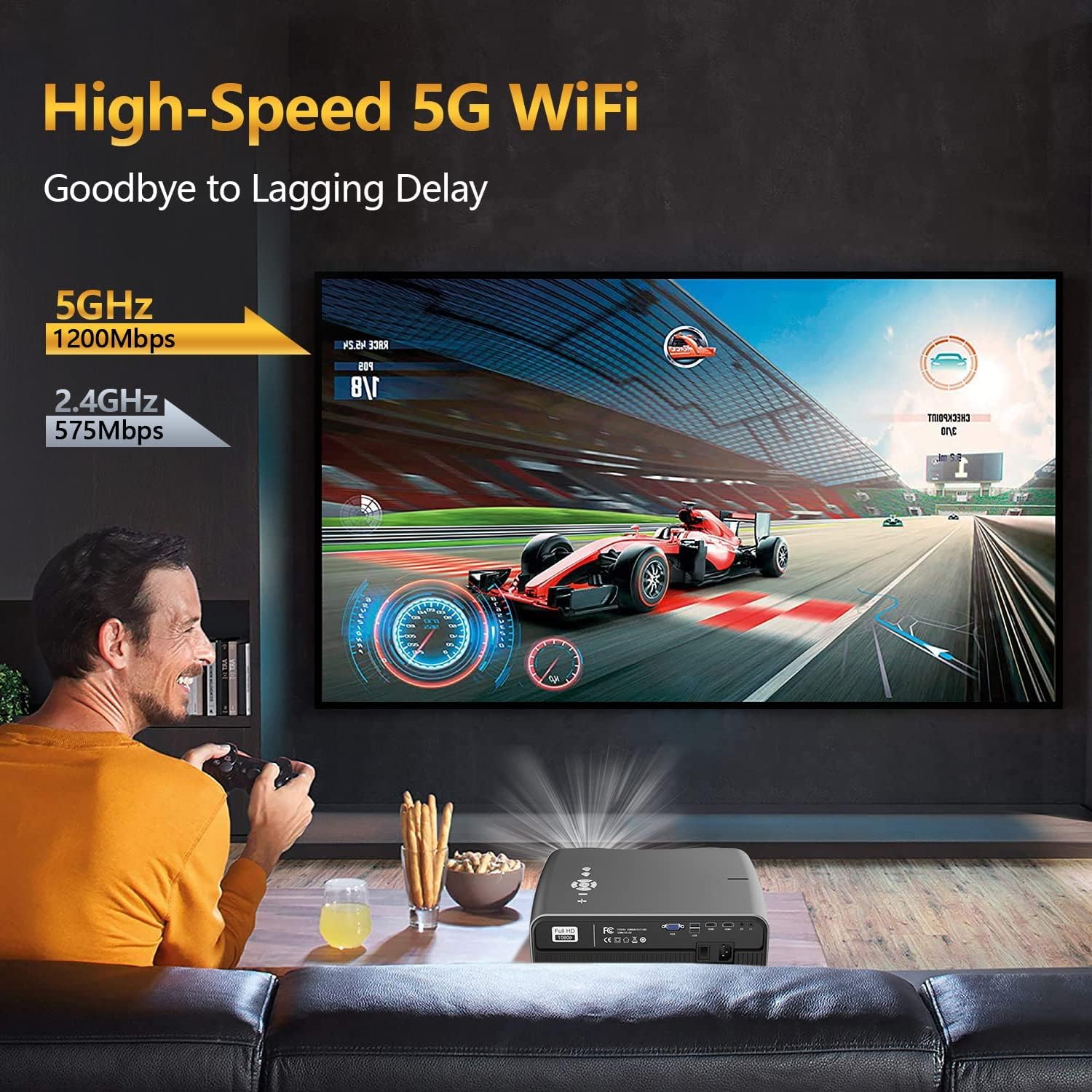 Foto 7 pulgar | Proyector Caiwei 4k 5g Wifi Bluetooth 1000 Lúmenes 1080p - Venta Internacional.
