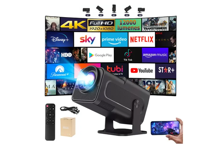 Xtellar Proyector 4k Wifi, Alta Definición Profesional Con Sistema Android, Modelo Hy320, Potencia 12000lm, Col