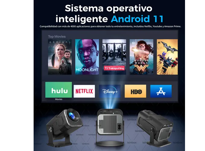 Foto 3 pulgar | Xtellar Proyector 4k Wifi, Alta Definición Profesional Con Sistema Android, Modelo Hy320, Potencia 12000lm, Col