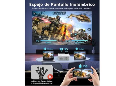 Foto 3 | Proyector Xtellar Led Smart Android V08 Con Wifi Y Bluetooth, 8000lm, Trípode Incluido, Ideal Para Entretenimiento En