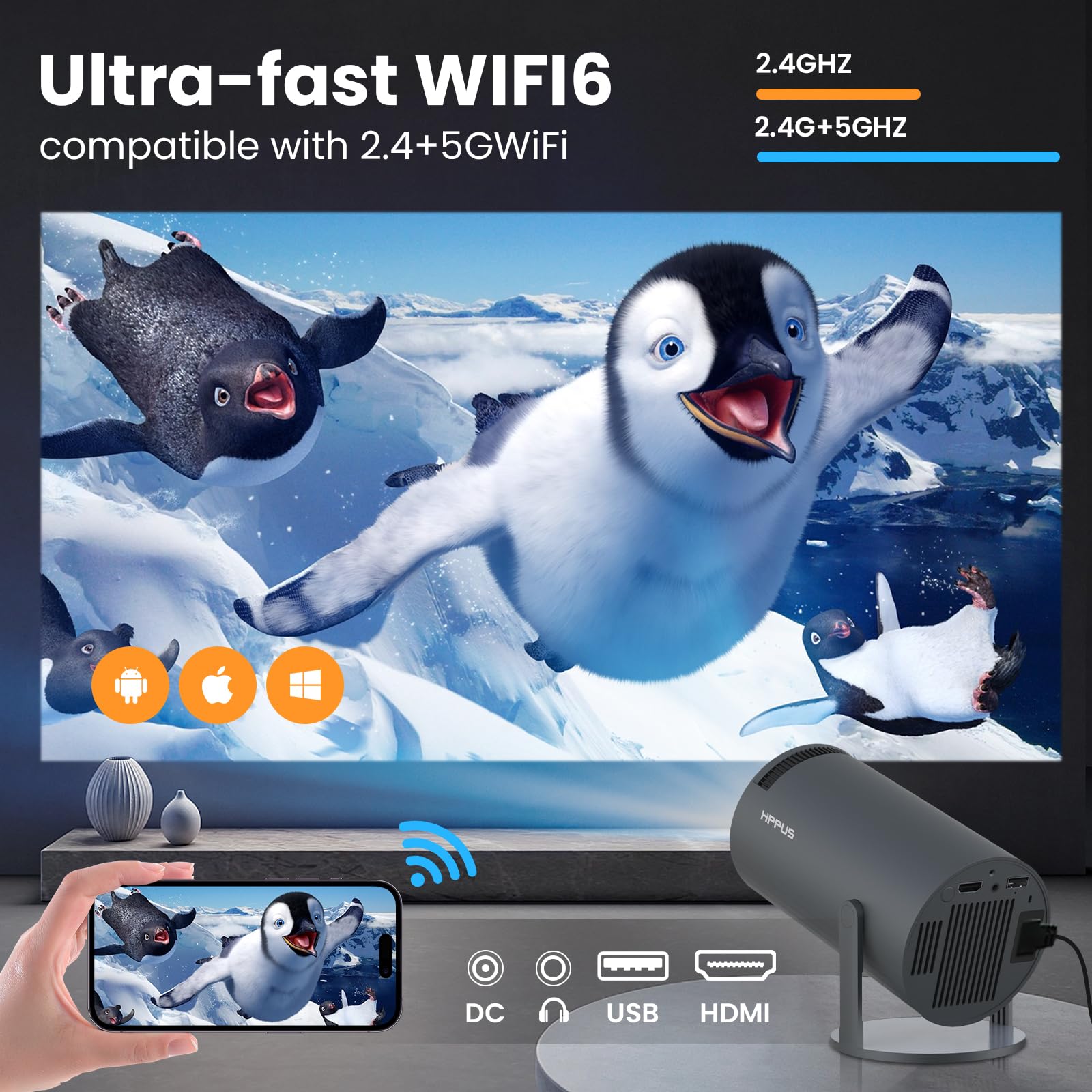 Foto 2 | [proyector] Hippus 180° Freestyle Y Auto Keystone 1080p - Venta Internacional.