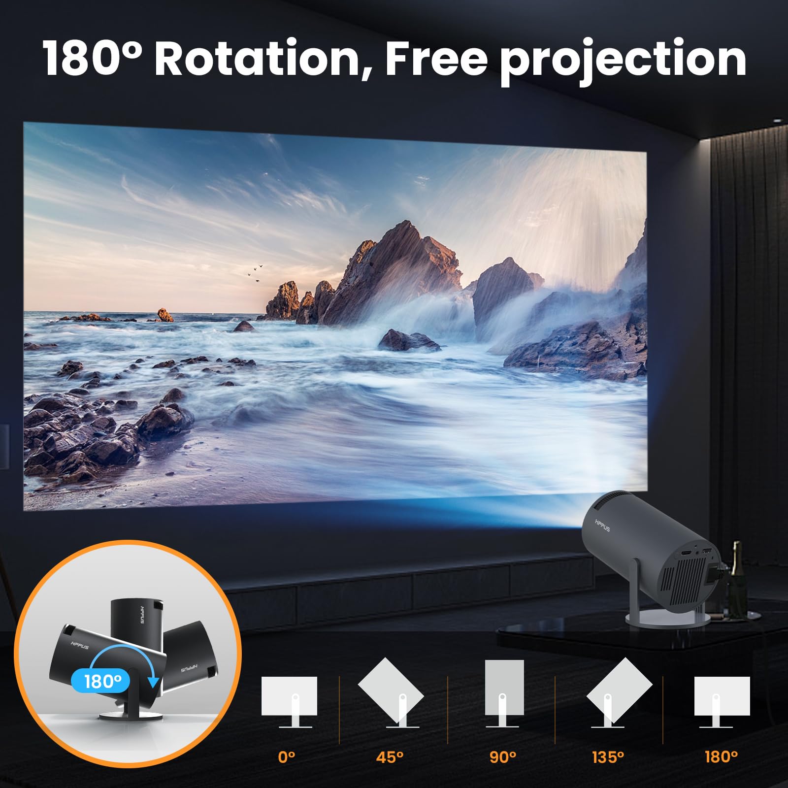 Foto 4 pulgar | [proyector] Hippus 180° Freestyle Y Auto Keystone 1080p - Venta Internacional.