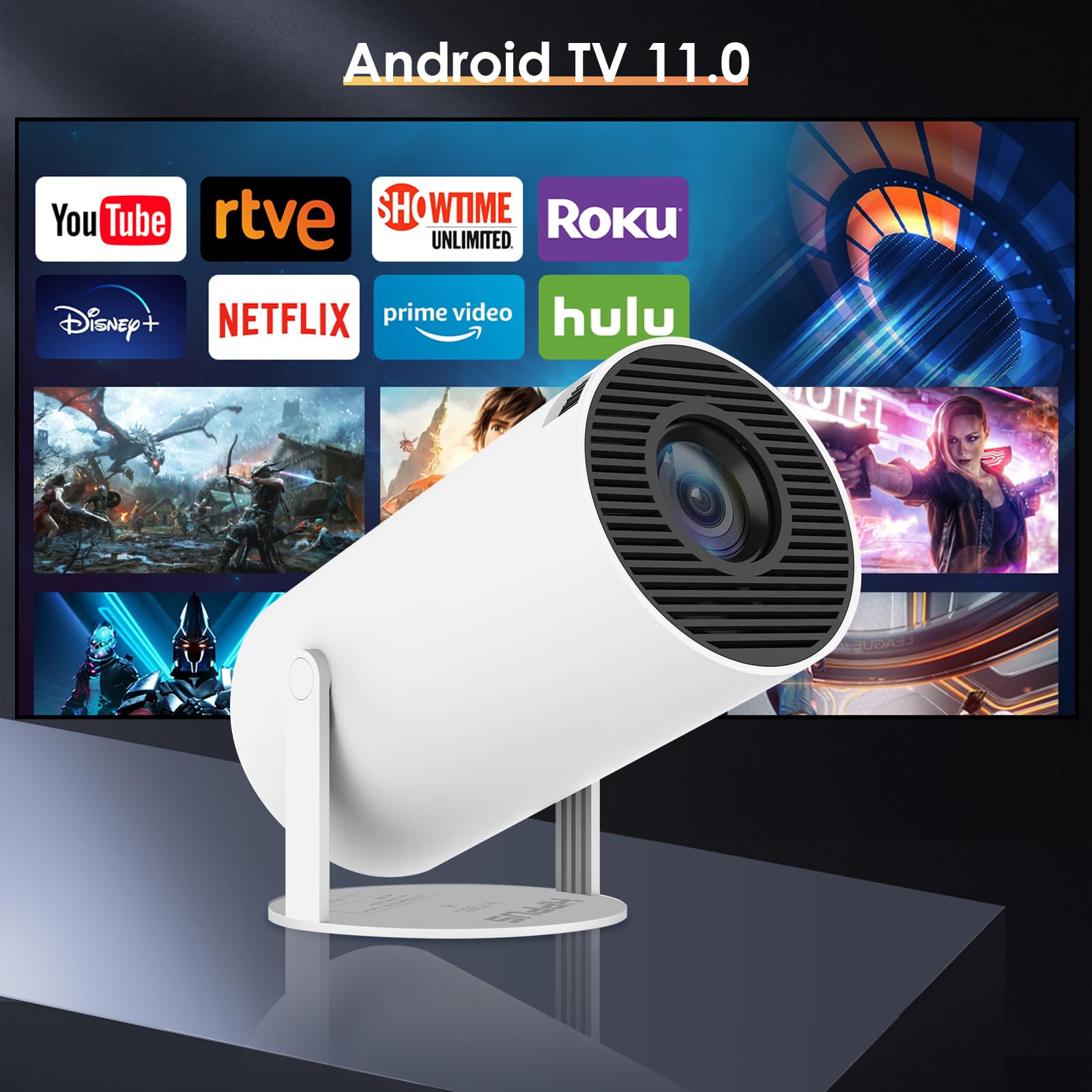 Foto 3 pulgar | Proyector Inteligente Hippus Android Tv 11.0 9000 Lm 4k 5g Wifi - Venta Internacional.