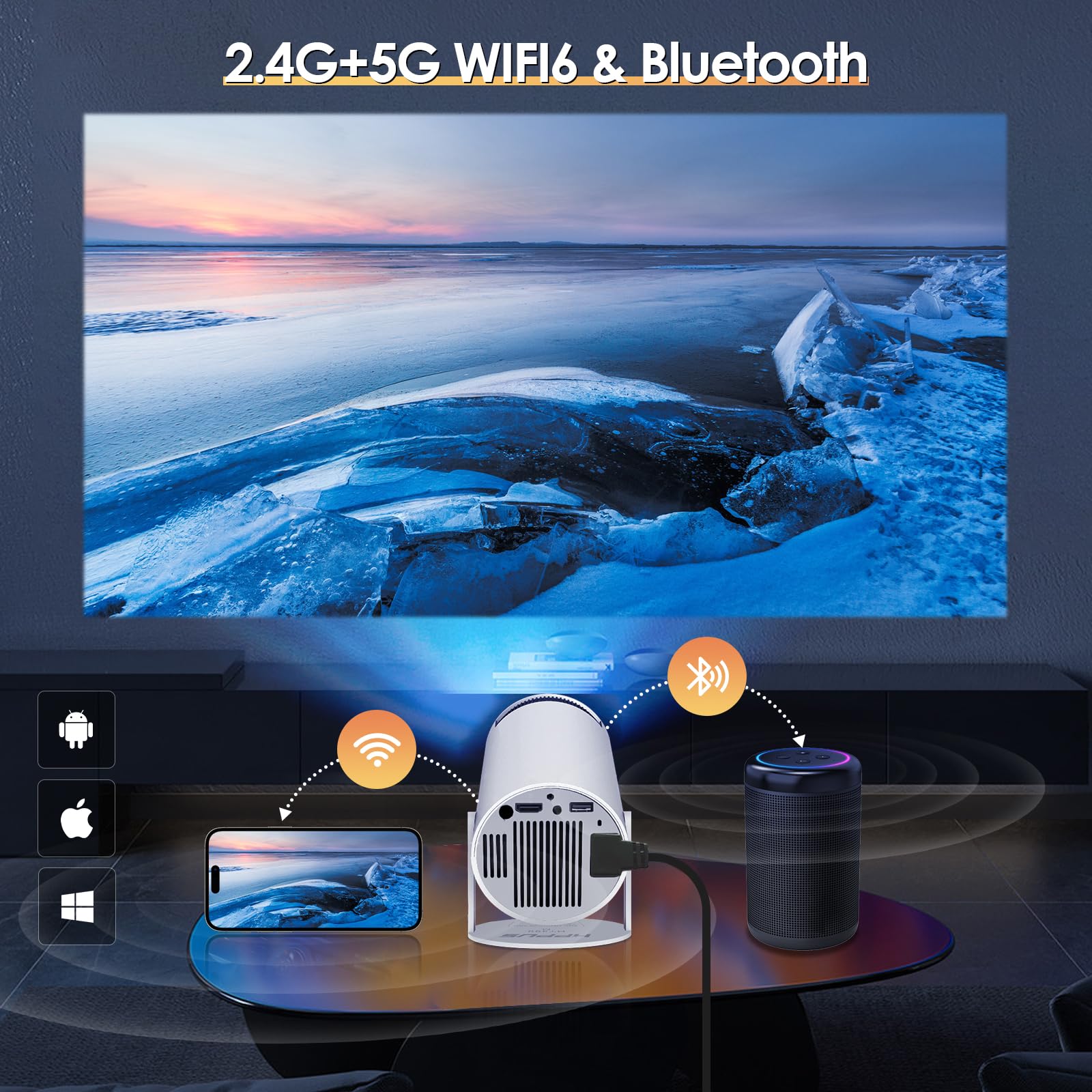 Foto 4 | Proyector Inteligente Hippus Android Tv 11.0 9000 Lm 4k 5g Wifi - Venta Internacional.