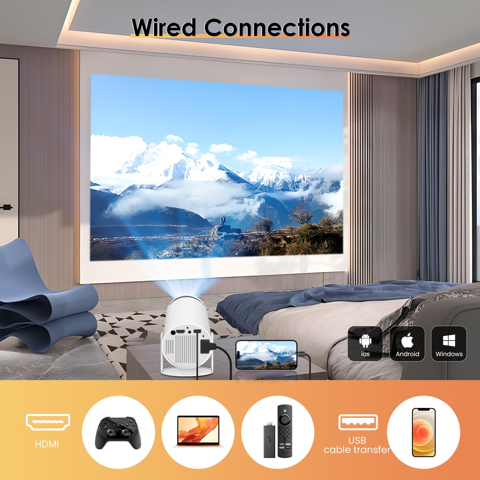 Foto 6 | Proyector Inteligente Hippus Android Tv 11.0 9000 Lm 4k 5g Wifi - Venta Internacional.