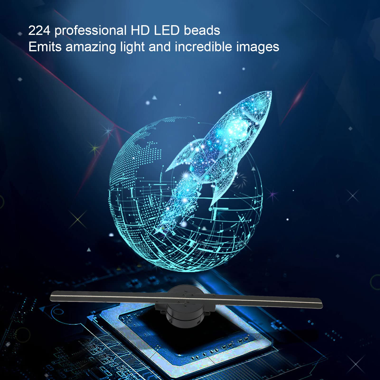Foto 4 pulgar | Ventilador 3d Con Holograma Ashata Proyector 3d Wifi De 16,5 Pulgadas, 2000 X 224 - Venta Internacional.