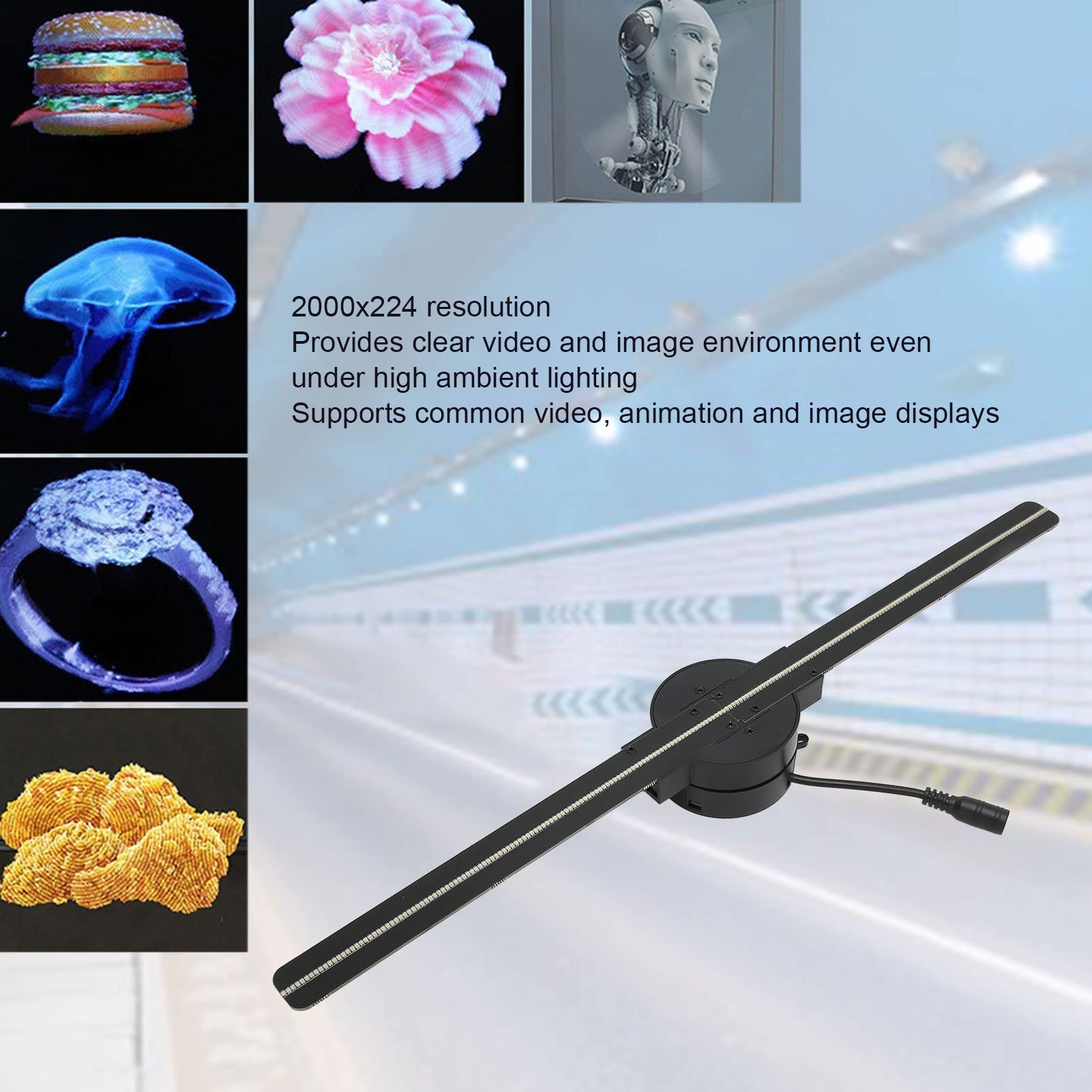 Foto 5 pulgar | Ventilador 3d Con Holograma Ashata Proyector 3d Wifi De 16,5 Pulgadas, 2000 X 224 - Venta Internacional.