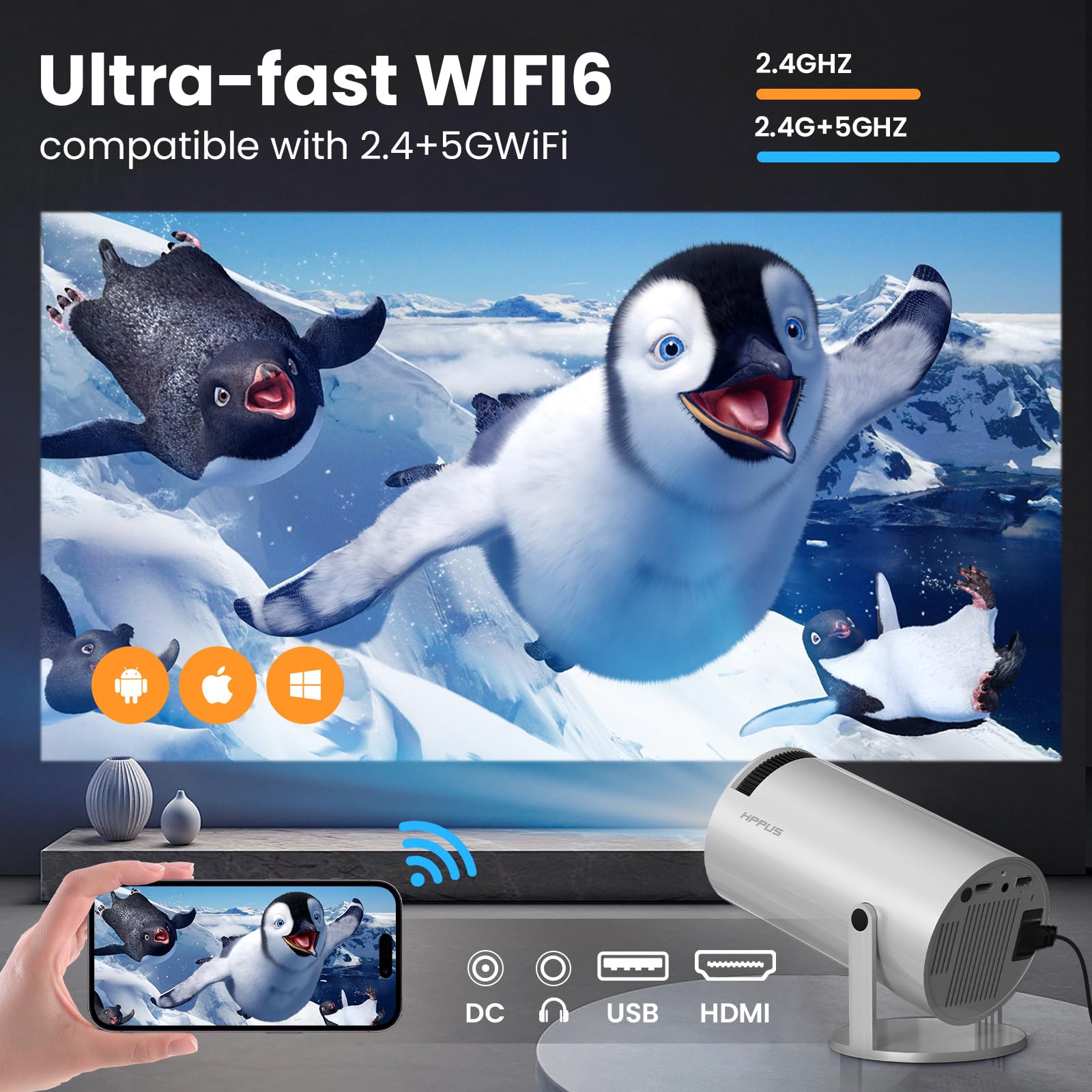 Foto 3 | [proyector] Hippus 180° Freestyle Y Auto Keystone 1080p - Venta Internacional.