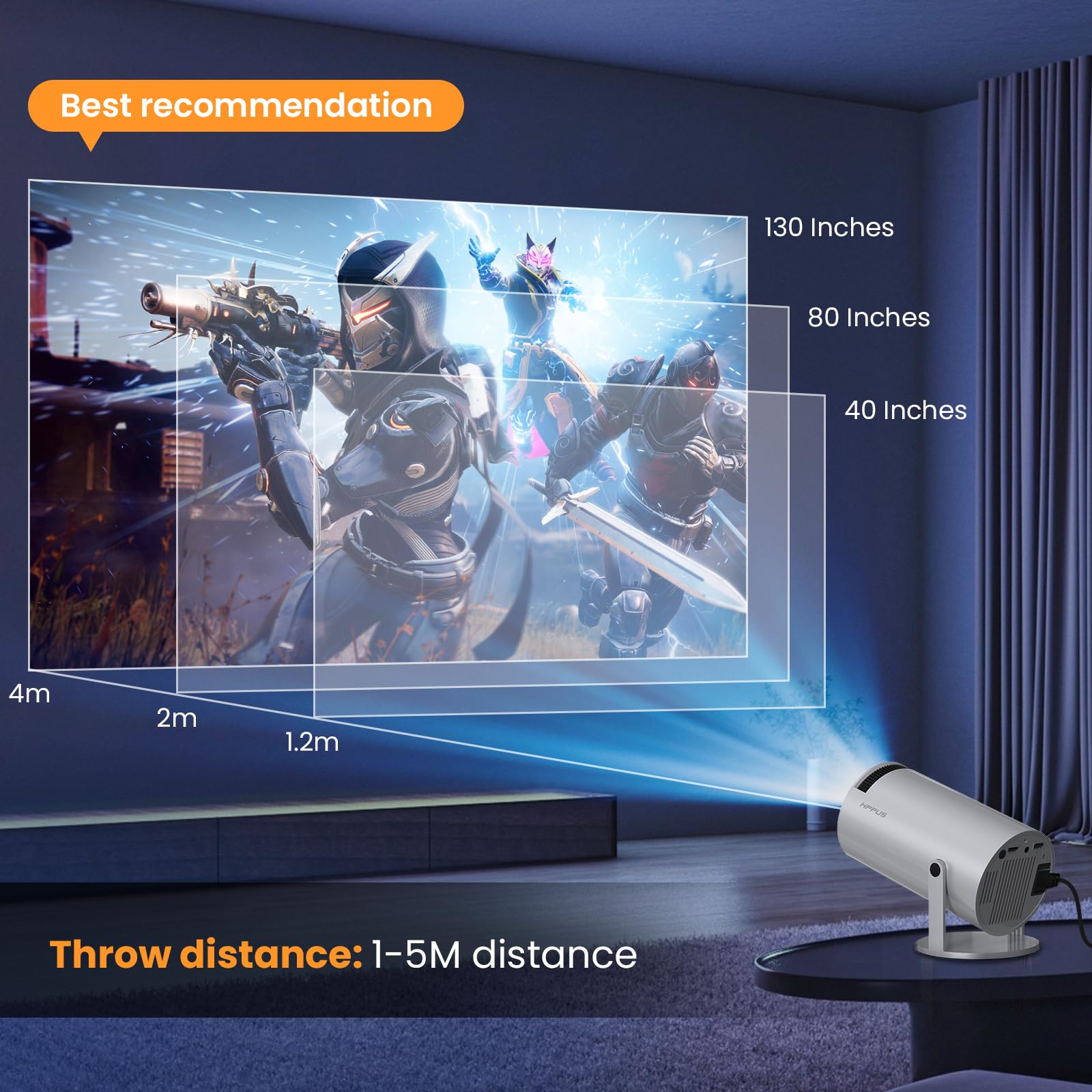 Foto 6 | [proyector] Hippus 180° Freestyle Y Auto Keystone 1080p - Venta Internacional.