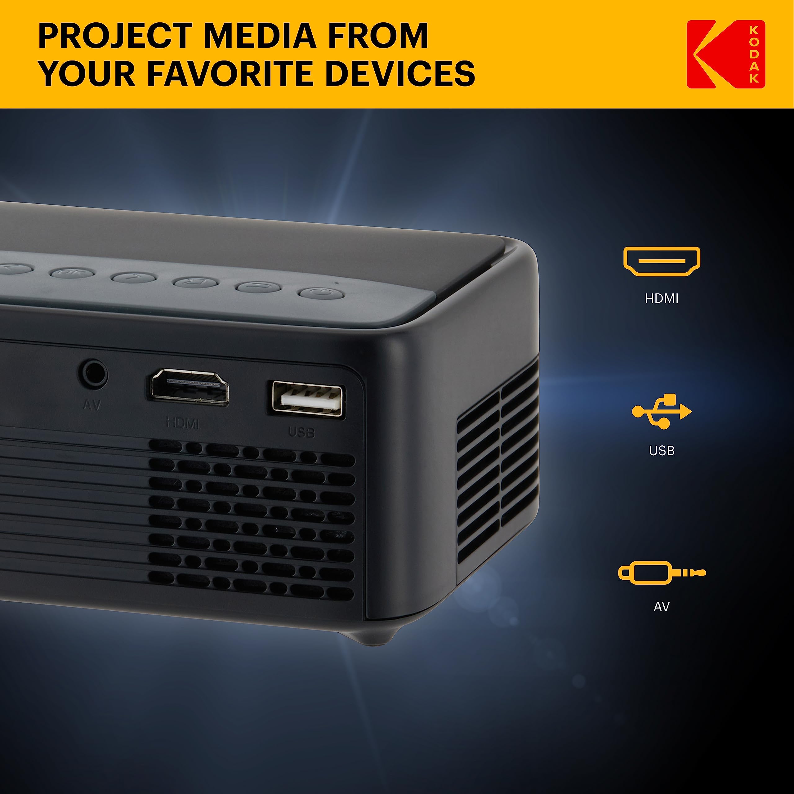 Foto 6 | Proyector Pico Kodak Flik X1 Mini Portátil 480p 100» Negro - Venta Internacional.