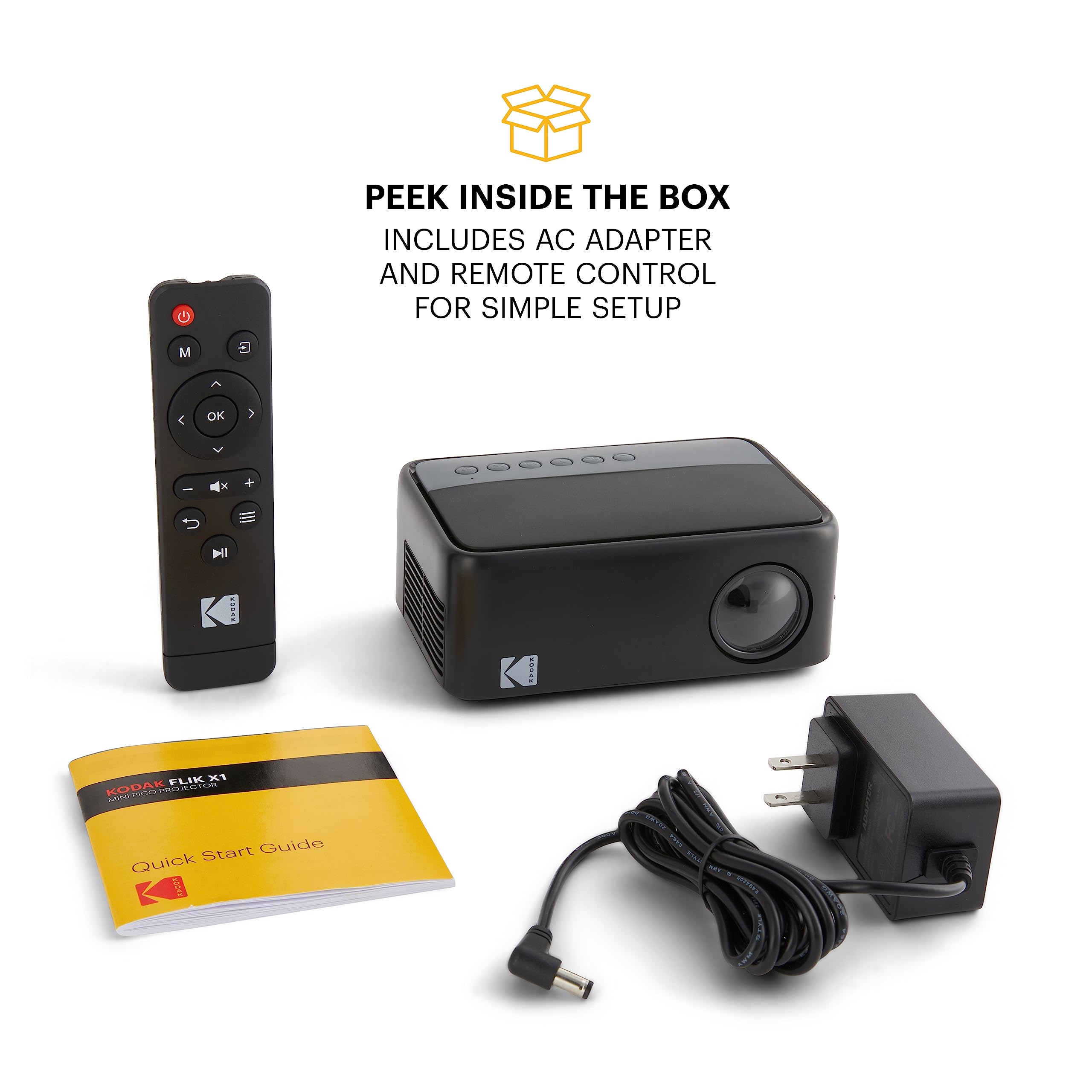 Foto 7 | Proyector Pico Kodak Flik X1 Mini Portátil 480p 100» Negro - Venta Internacional.