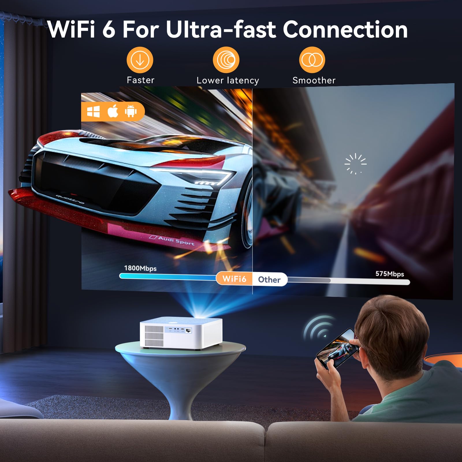 Foto 5 pulgar | Proyector Hytobp Y3 800 Ansi 1080p Wifi 6 Bluetooth 5.2 - Venta Internacional.