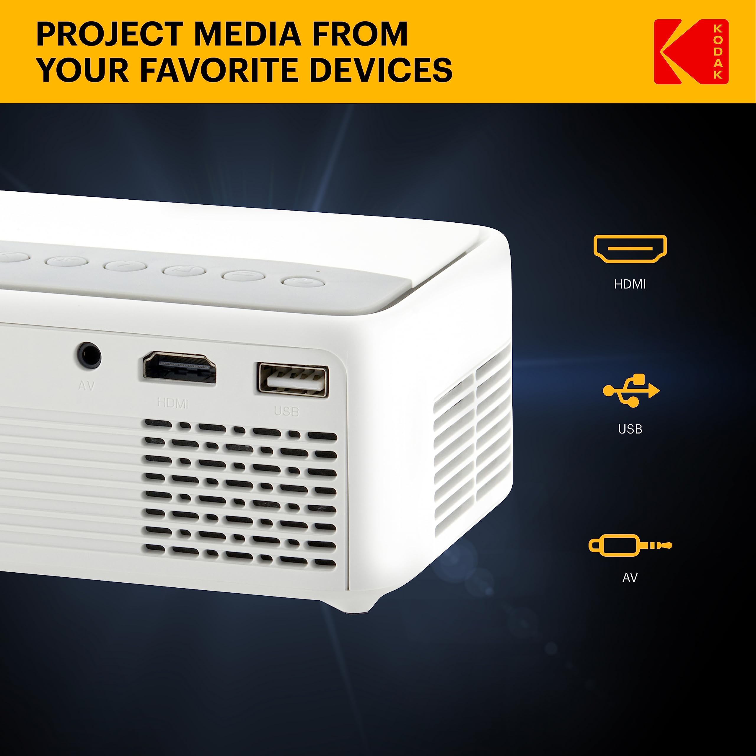 Foto 5 | Proyector Pico Kodak Flik X1 Mini Portátil 480p 100» Blanco - Venta Internacional.