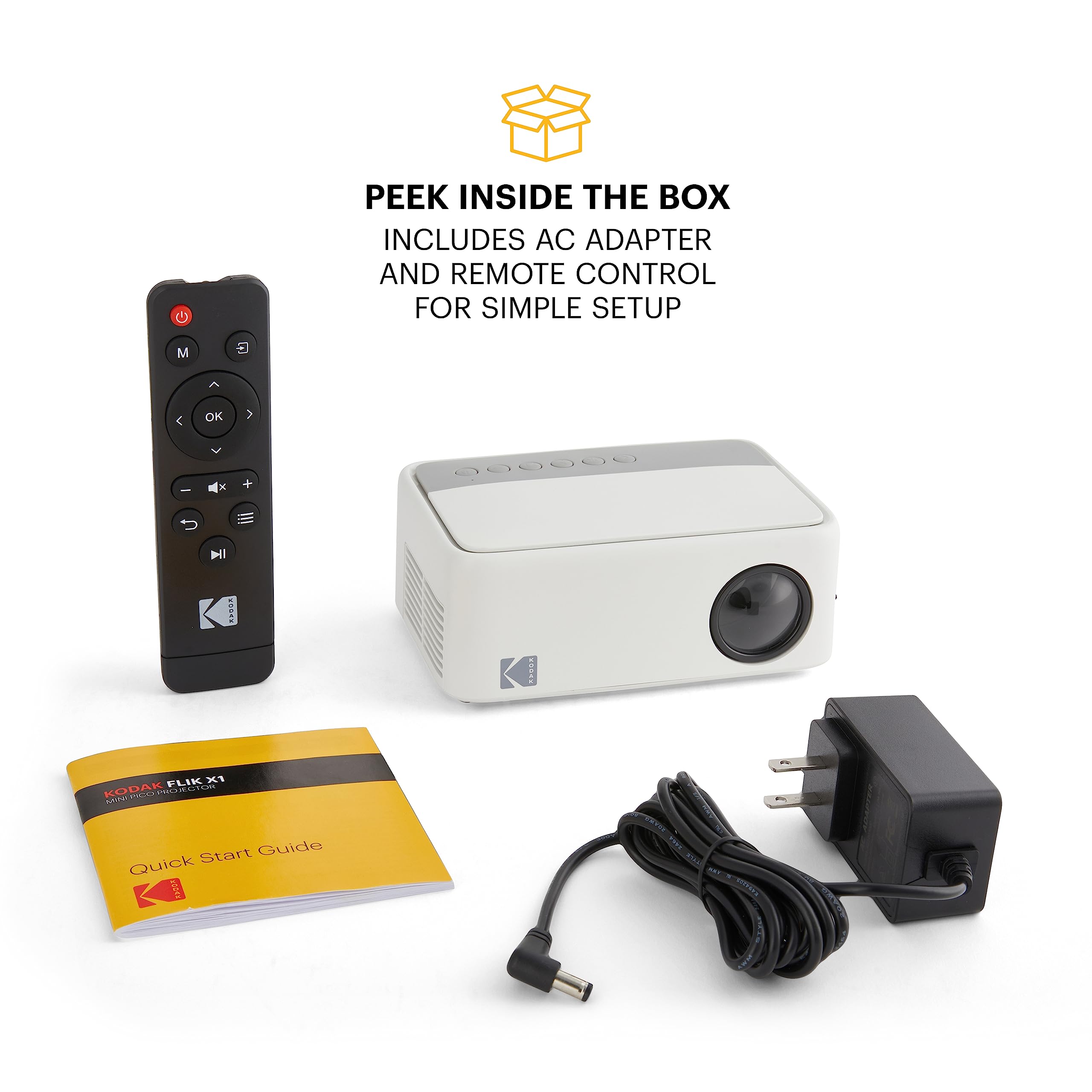 Foto 8 pulgar | Proyector Pico Kodak Flik X1 Mini Portátil 480p 100» Blanco - Venta Internacional.