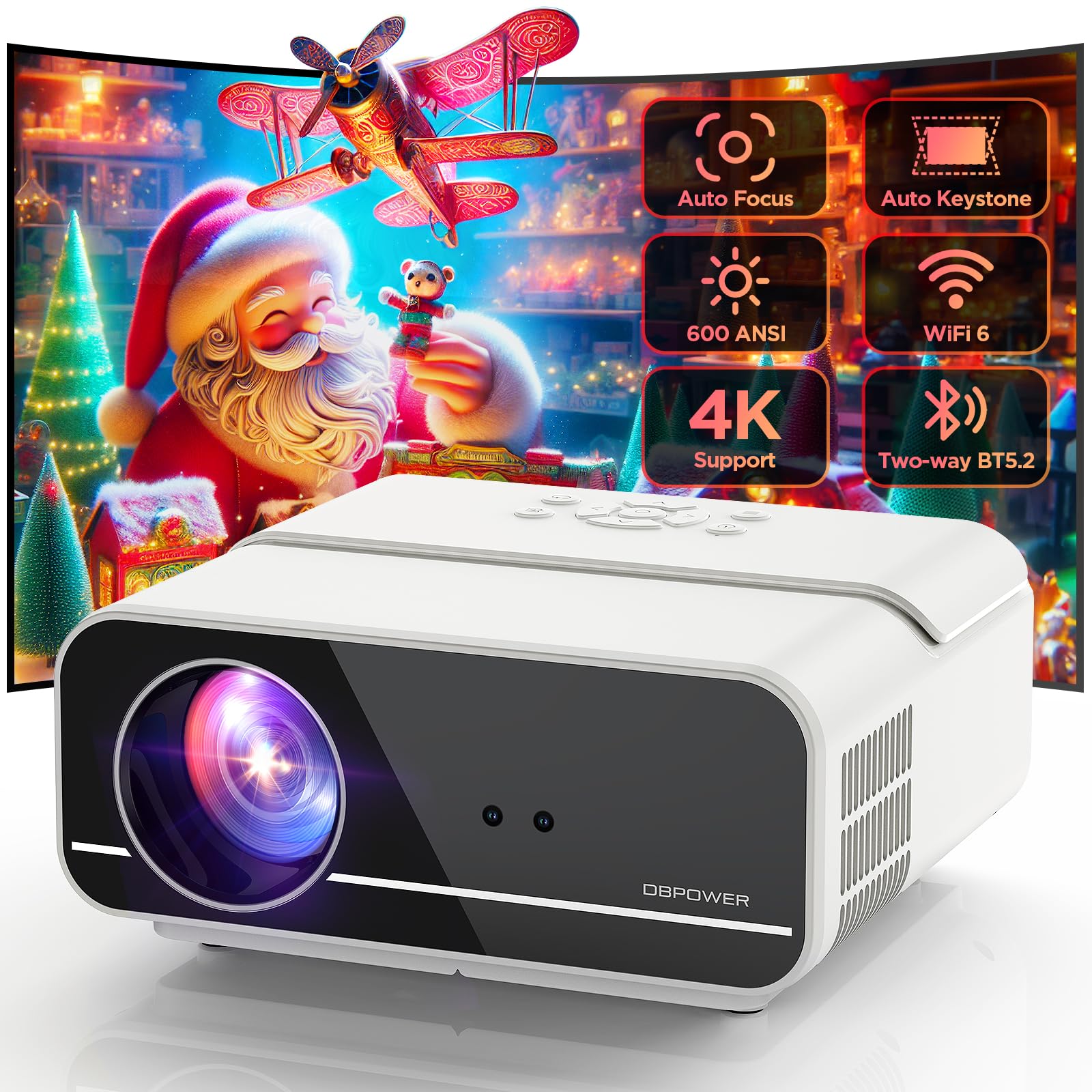 Foto 2 pulgar | [proyector] Dbpower 4k 600 Ansi Fhd 1080p Nativo Con Wifi 5g Y Bt - Venta Internacional.