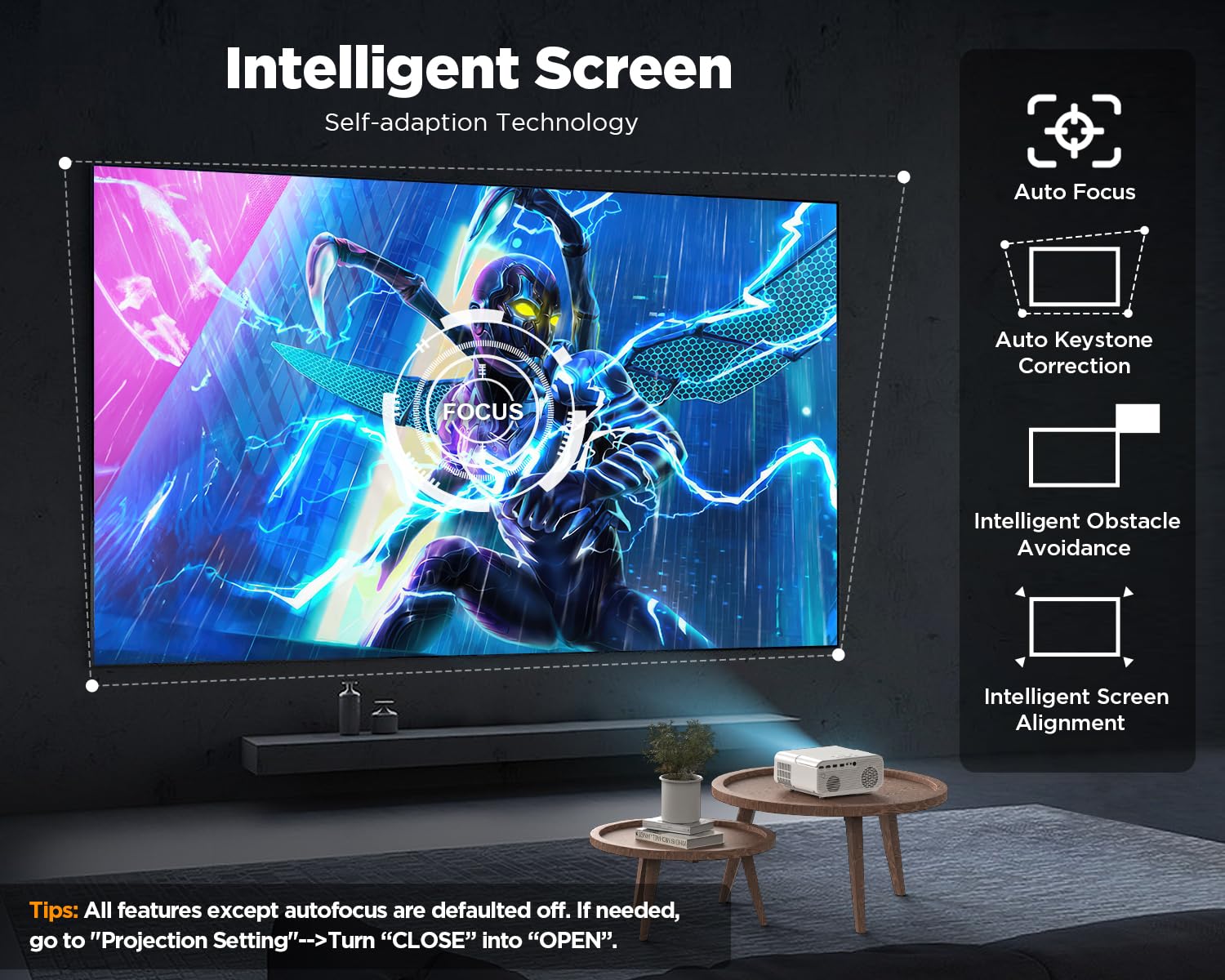 Foto 4 | [proyector] Dbpower 4k 600 Ansi Fhd 1080p Nativo Con Wifi 5g Y Bt - Venta Internacional.