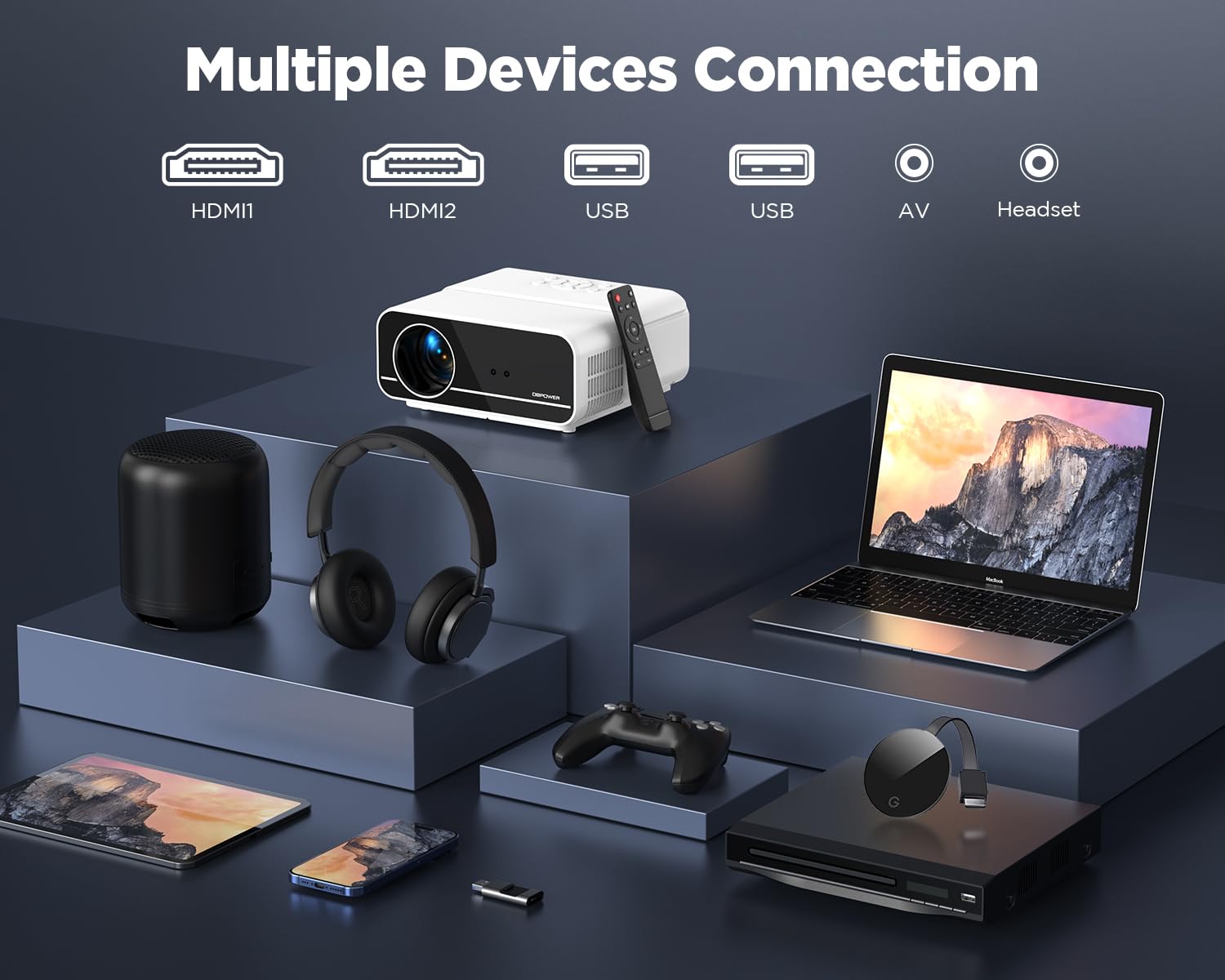 Foto 8 pulgar | [proyector] Dbpower 4k 600 Ansi Fhd 1080p Nativo Con Wifi 5g Y Bt - Venta Internacional.