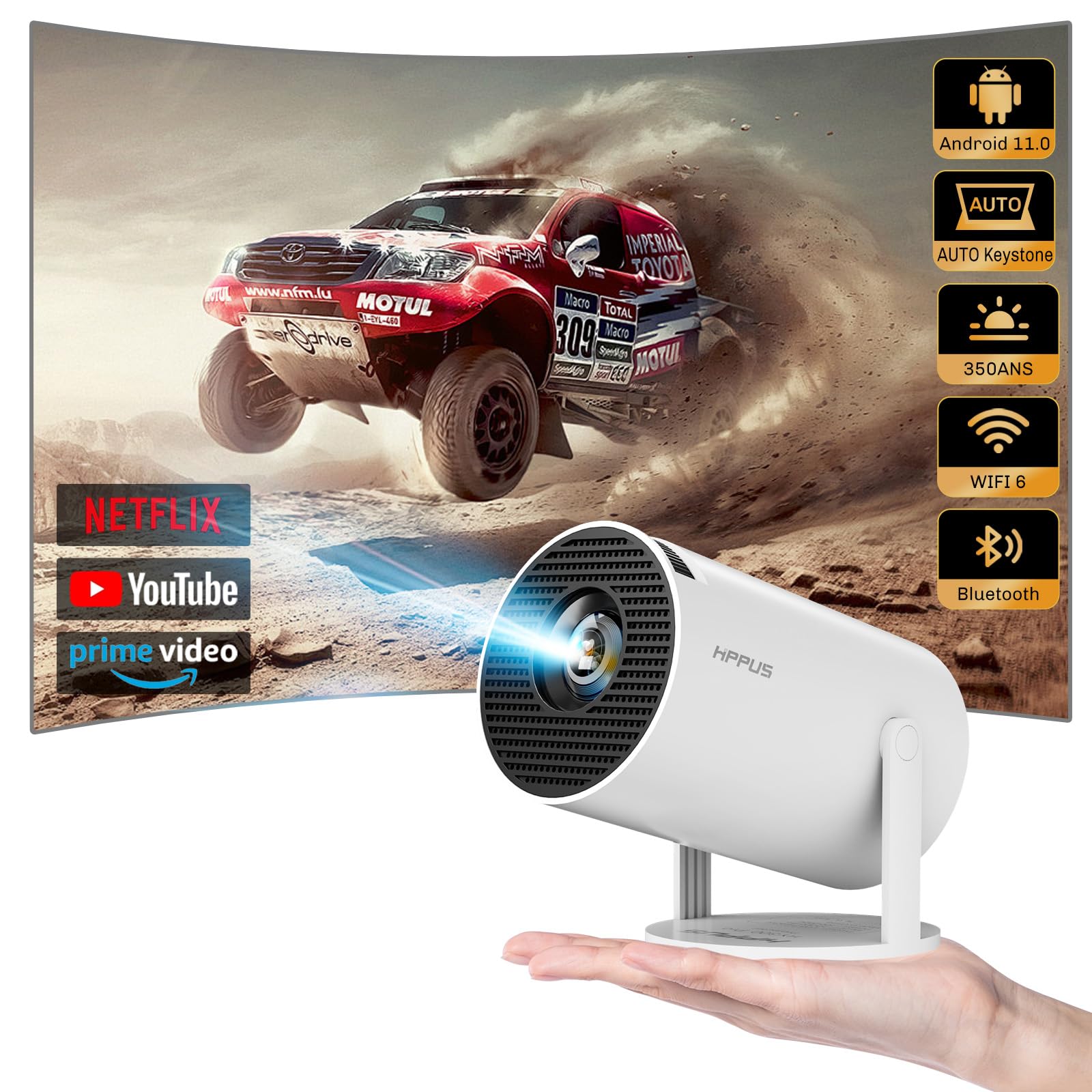 Foto 1 | Proyector Hippus Hy300pro 350ansi Android 11.0 Wifi Bluetooth - Venta Internacional.