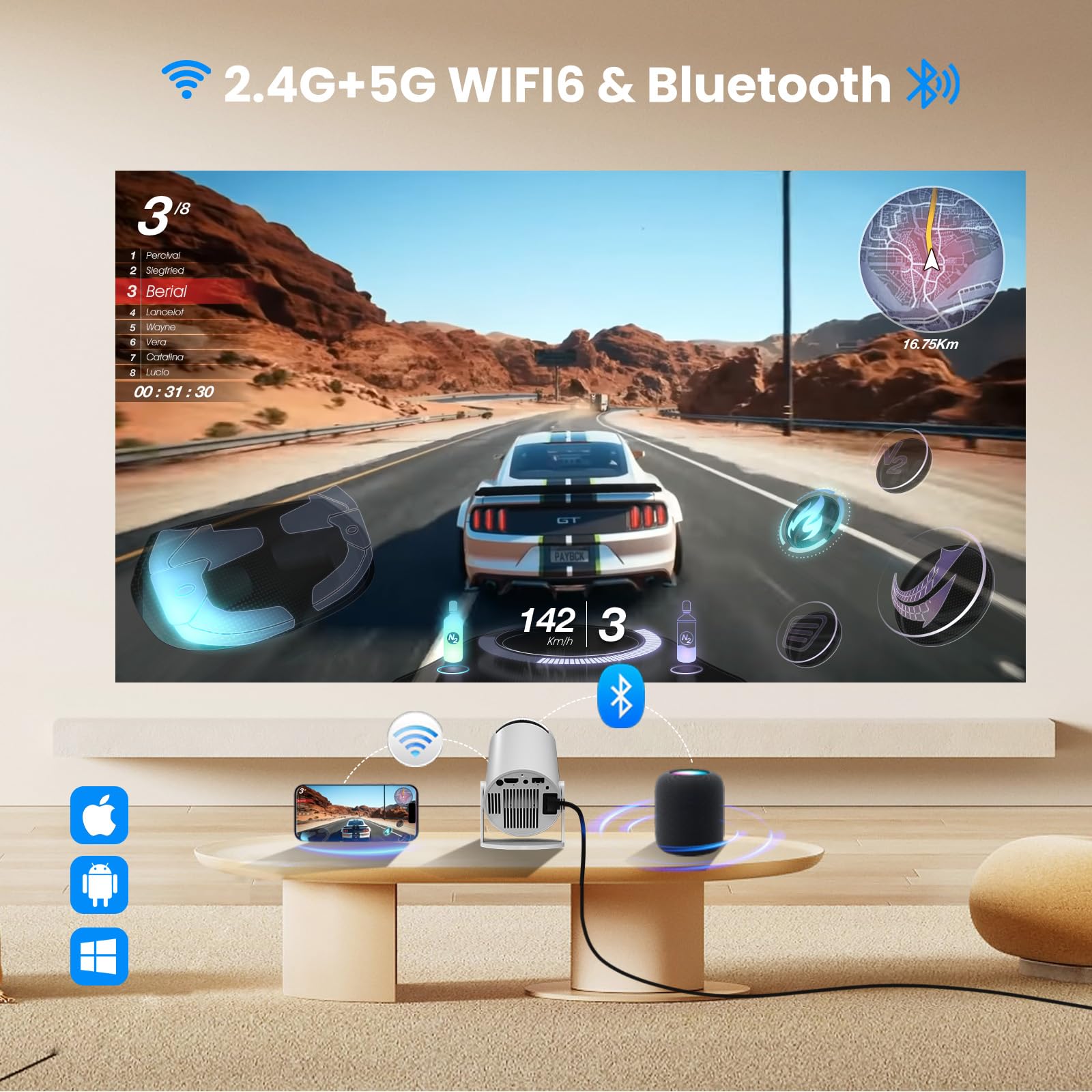 Foto 6 | Proyector Hippus Hy300pro 350ansi Android 11.0 Wifi Bluetooth - Venta Internacional.
