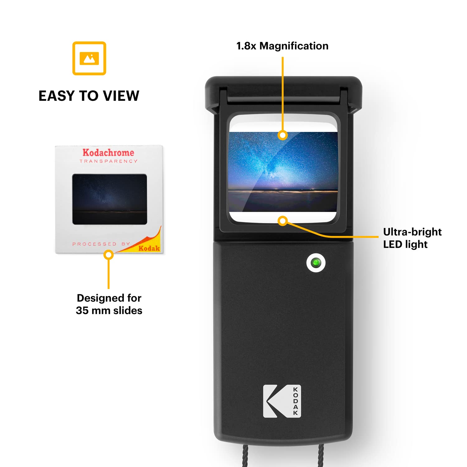 Foto 6 pulgar | Visor De Diapositivas Kodak Con Luz De Aumento Retroiluminación Led De 1,8 Aumentos - Venta Internacional.