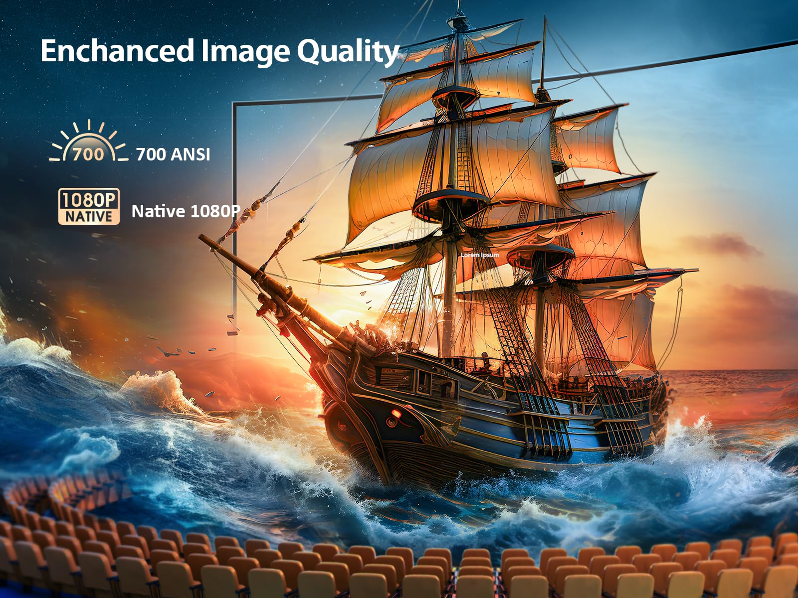 Foto 5 pulgar | [proyector] Yaber V12 700 Ansi 1080p Wifi6 Bluetooth 5.2 - Venta Internacional.