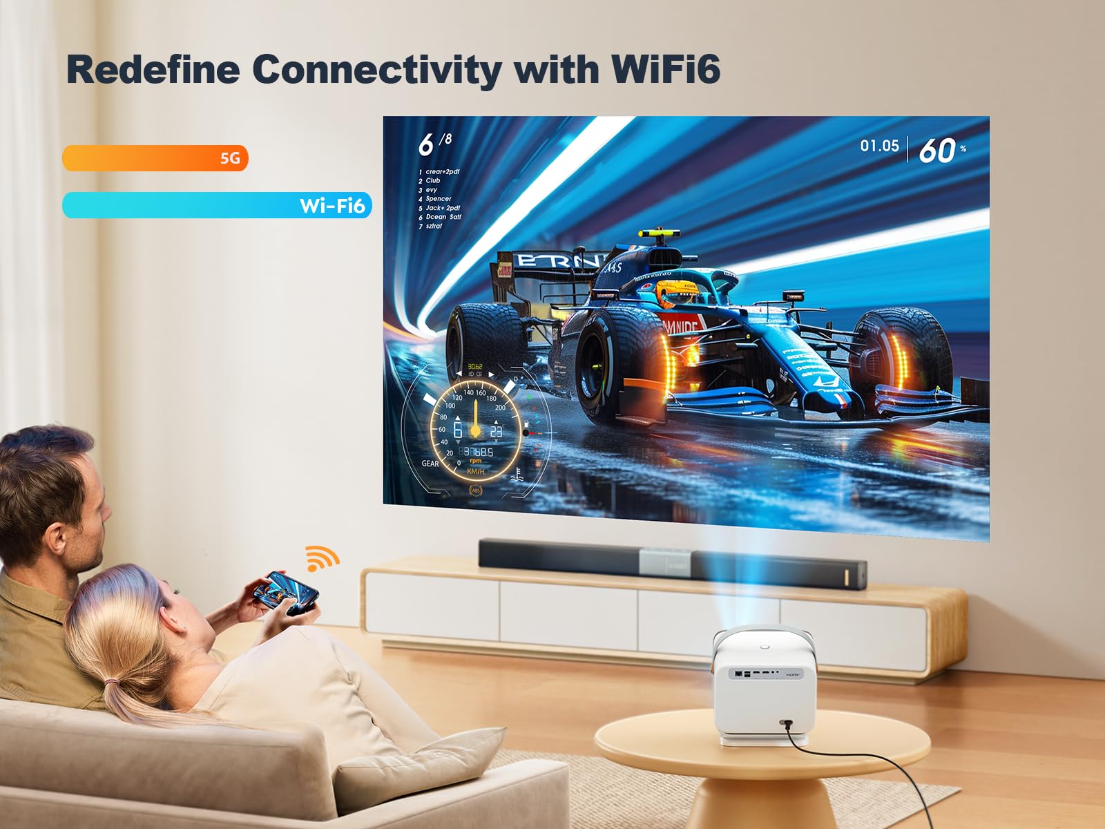 Foto 8 pulgar | [proyector] Yaber V12 700 Ansi 1080p Wifi6 Bluetooth 5.2 - Venta Internacional.