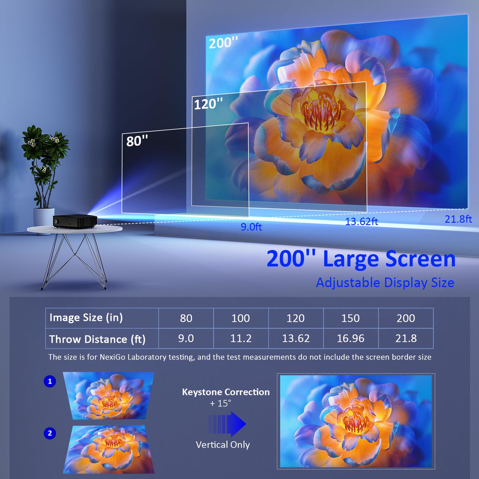 Foto 3 pulgar | Proyector Exterior Nexigo Pj20 Wifi Bluetooth 1080p Con Sonido - Venta Internacional.