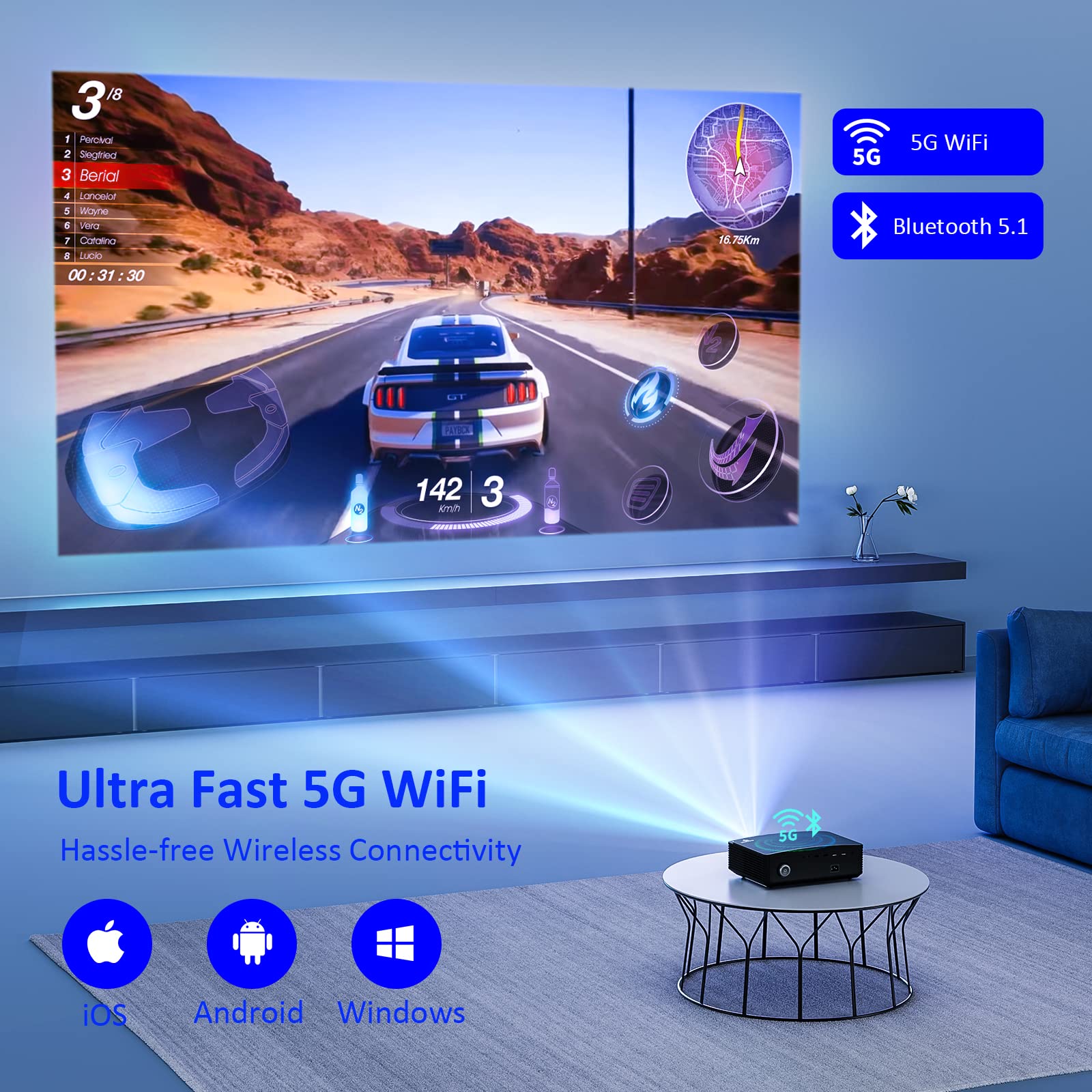 Foto 5 pulgar | Proyector Exterior Nexigo Pj20 Wifi Bluetooth 1080p Con Sonido - Venta Internacional.