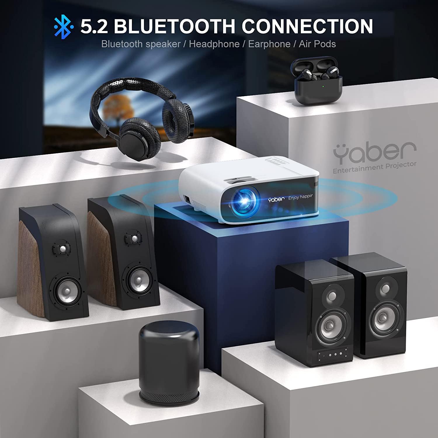 Foto 3 | Proyector Yaber V8 4k Con Soporte Nativo 1080p Wifi 6 Bluetooth - Venta Internacional.