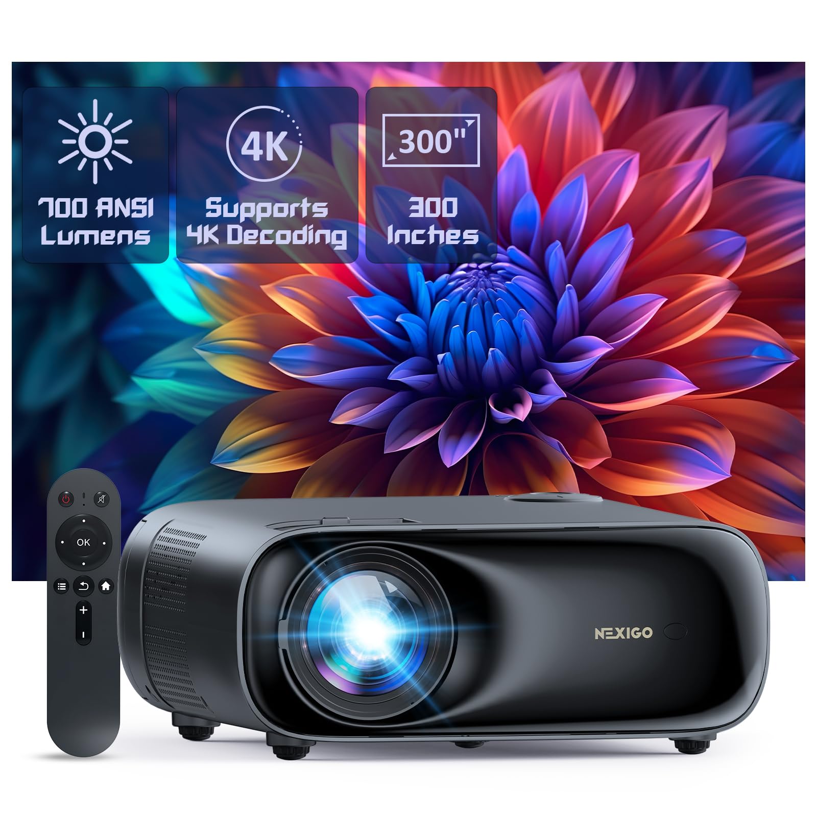 Foto 1 | Proyector Nexigo Pj40 (gen 3) Wifi Bluetooth 1080p 4k 700 Lm - Venta Internacional.