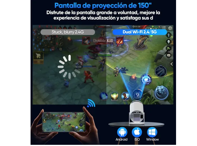 Foto 5 pulgar | Proyector Xtellar 4k Profesional Con Sistema Android, Luminosidad De 8000lm, Imagen Hd 1080p, Modelo Hy300 Pro P