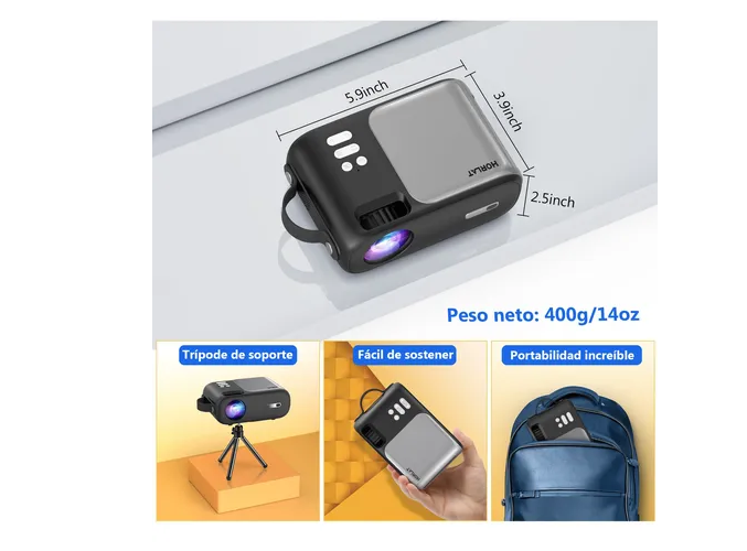 Foto 4 pulgar | Proyector Xtellar Premium Beamer Q3 Mini, 16000 Lumens, Conexión Bluetooth & Wifi, Compatible Con Ios & Android