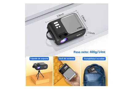 Foto 3 | Proyector Xtellar Premium Beamer Q3 Mini, 16000 Lumens, Conexión Bluetooth & Wifi, Compatible Con Ios & Android