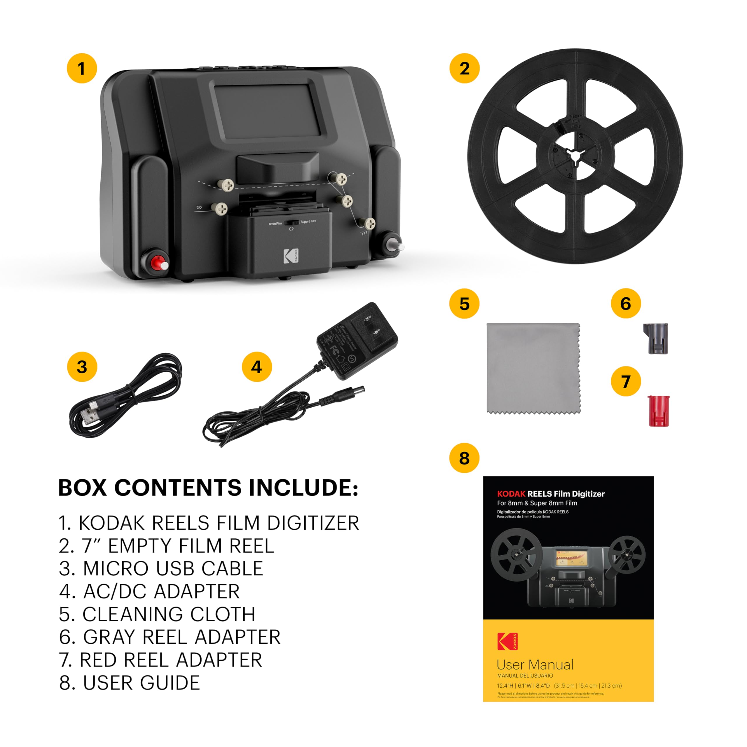 Foto 8 pulgar | Digitalizador De Películas Kodak Reels De 8 Mm Y Super 8 Con Pantalla De 5» - Venta Internacional.