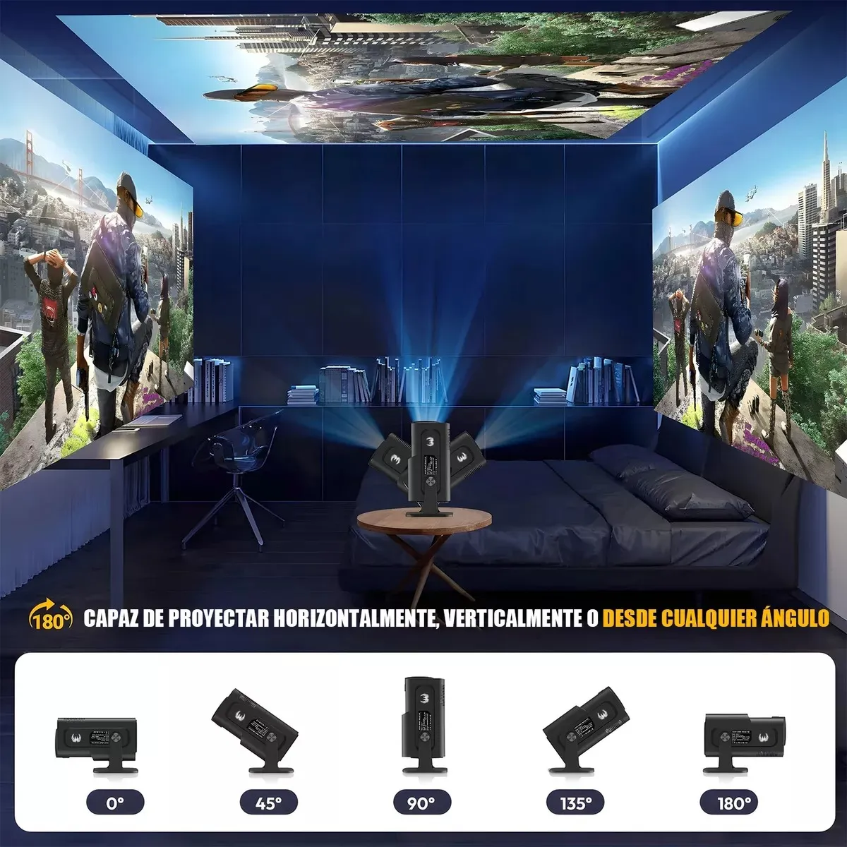 Foto 4 pulgar | Proyector Mini Conectividad Wifi Y Bluetooth. Eo Safe Imports Esi-20199 Negro