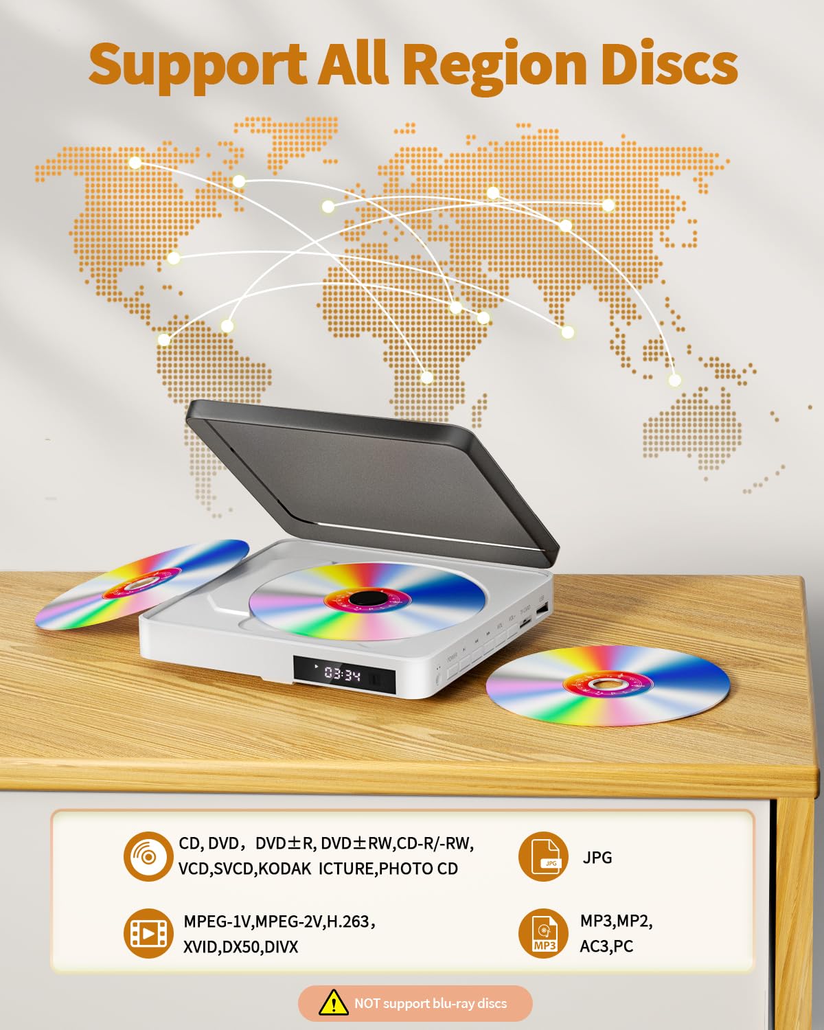Foto 5 | Reproductor De Dvd Arafuna Mini Hdmi Con Mando A Distancia 1080p Hd - Venta Internacional.