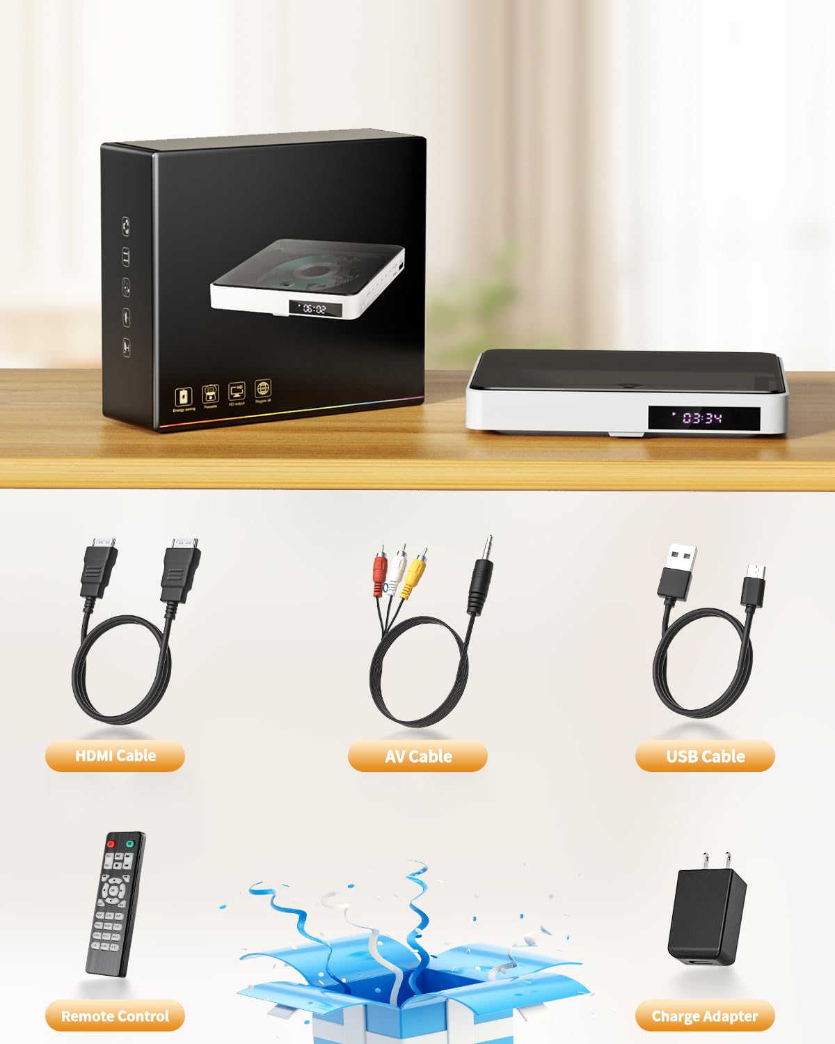 Foto 7 | Reproductor De Dvd Arafuna Mini Hdmi Con Mando A Distancia 1080p Hd - Venta Internacional.