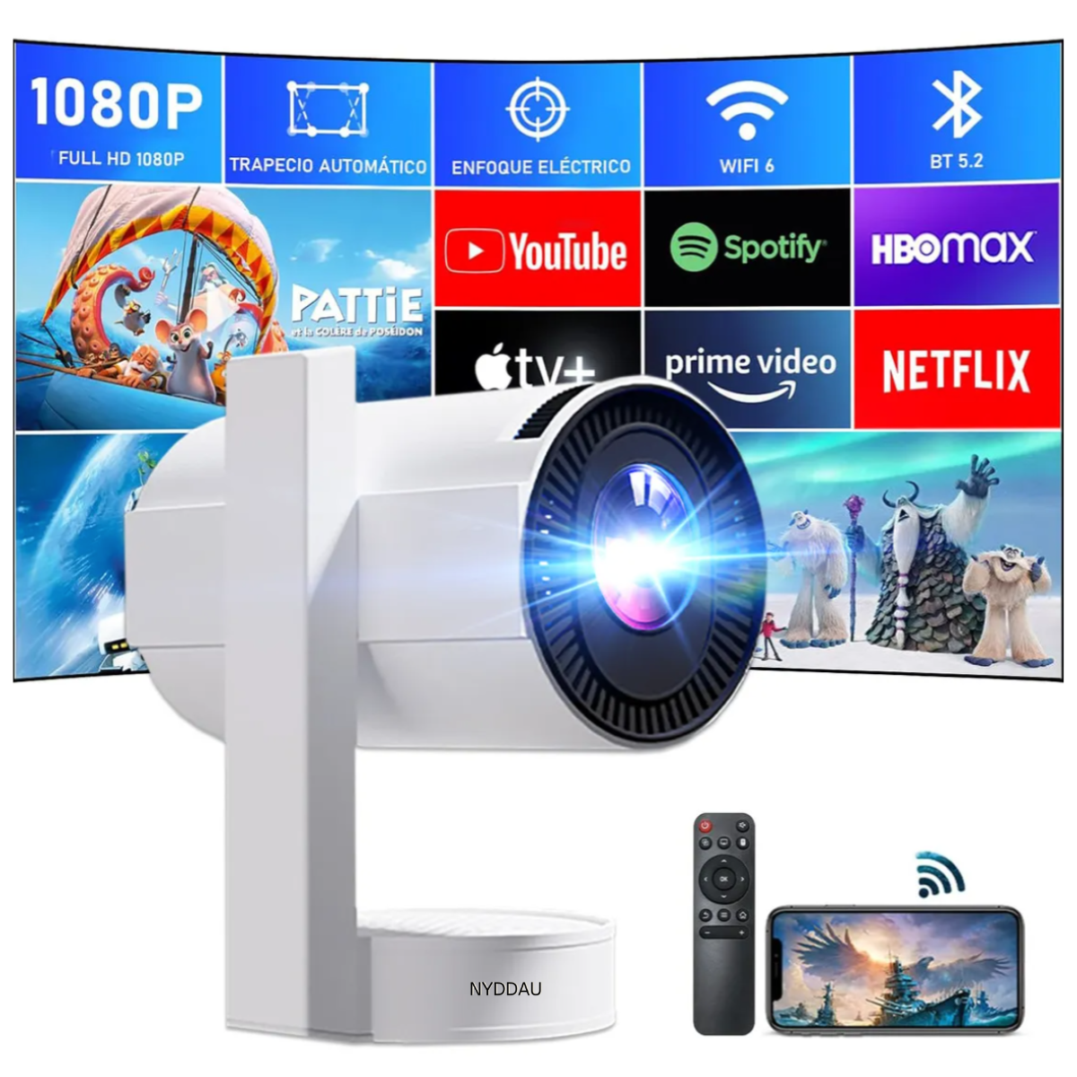 Foto 3 pulgar | Proyector Hy350 4k Compatible Con Ios  Android Color Blanco